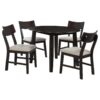 Catley 5-piece Round Drop Leaf Dining Table Set Dark Coffee