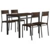 Lana 5-piece Rectangular Dining Set Dark Brown and Black