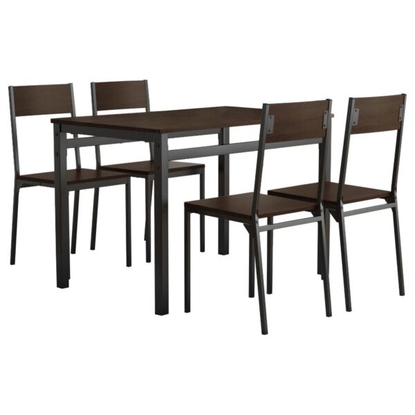 Lana 5-piece Rectangular Dining Set Dark Brown and Black