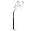Maisel 91-inch Hanging Crystal Arc Tree Floor Lamp Black
