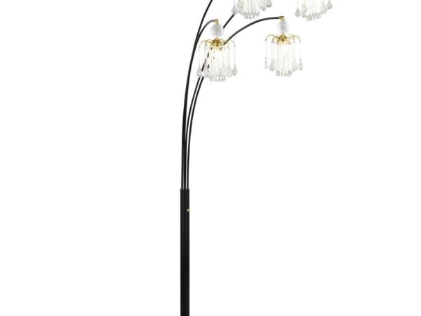 Maisel 91-inch Hanging Crystal Arc Tree Floor Lamp Black