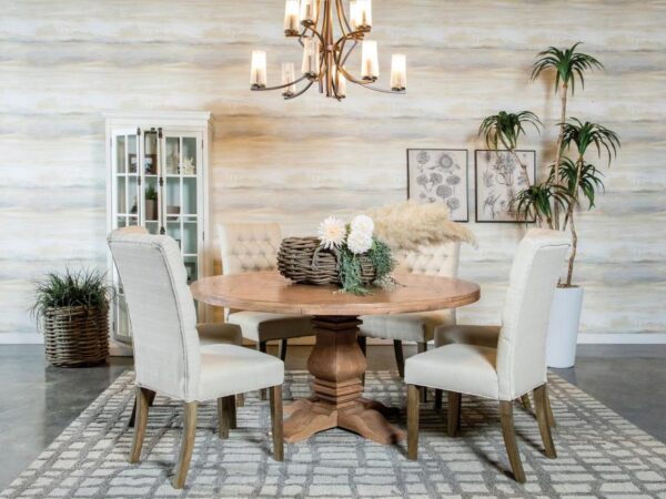 Florence 7-piece Round Dining Table Set Rustic Honey