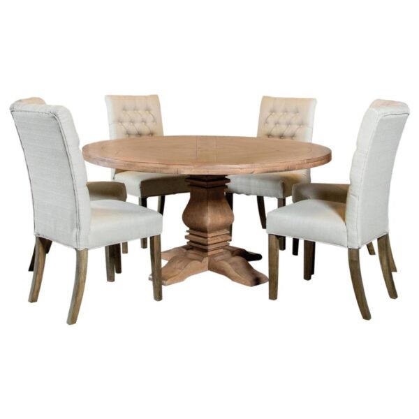 Florence 7-piece Round Dining Table Set Rustic Honey