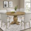 Florence 7-piece Round Dining Table Set Rustic Honey