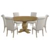 Florence 7-piece Round Dining Table Set Rustic Honey