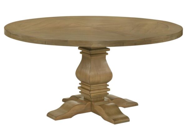 Florence Round 60-inch Wood Dining Table Rustic Honey