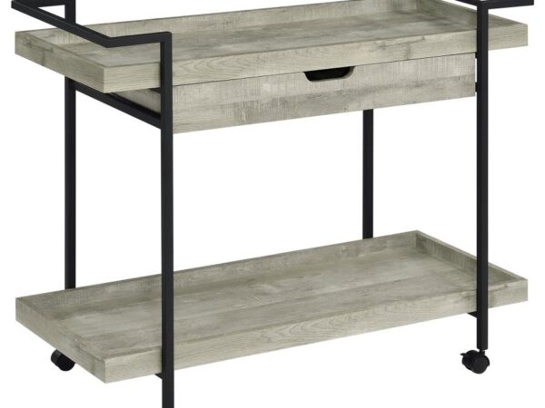 Ventura 1-drawer Engineered Wood Bar Cart Grey Driftwood