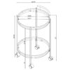 Chrissy Round Glass Shelf Metal Bar Cart Chrome