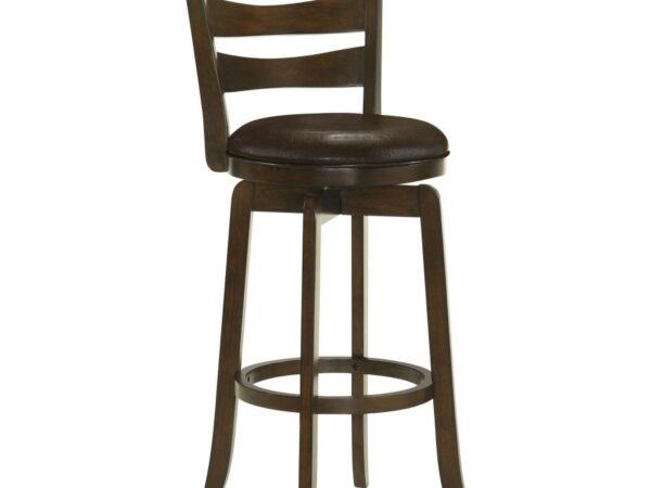 Murphy Wood Pub Height Swivel Bar Chair Dark Brown