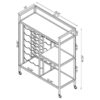 Derion 3-tier Rectangular Glass Shelf Metal Bar Cart Chrome
