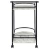 Desiree 2-tier Faux Marble Shelf Metal Bar Cart Black