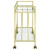 Cara 2-tier Rectangular Glass Shelf Metal Bar Cart Brass
