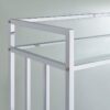 Cara 2-tier Rectangular Glass Shelf Metal Bar Cart Chrome