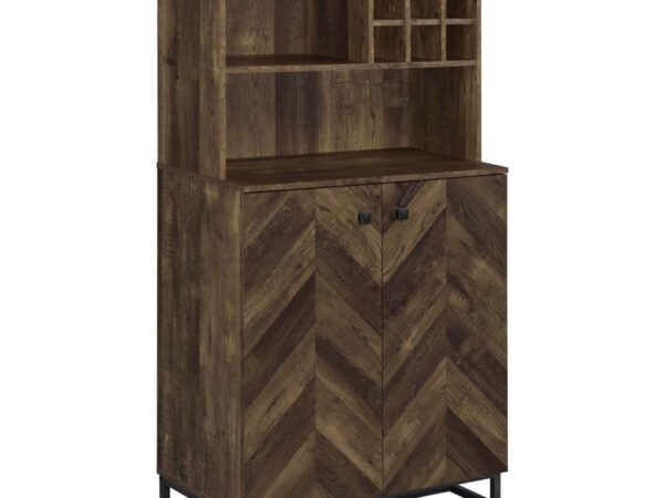 Mendoza 2-door Home Bar Cabinet Wine Storage Rustic Oak