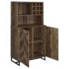 Mendoza 2-door Home Bar Cabinet Wine Storage Rustic Oak