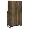 Mendoza 2-door Home Bar Cabinet Wine Storage Rustic Oak
