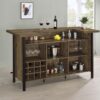 Bellemore Freestanding Home Bar Wine Cabinet Rustic Oak
