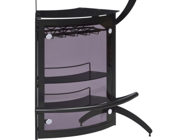 Dallas 2-shelf Curved Freestanding Home Bar Cabinet Black