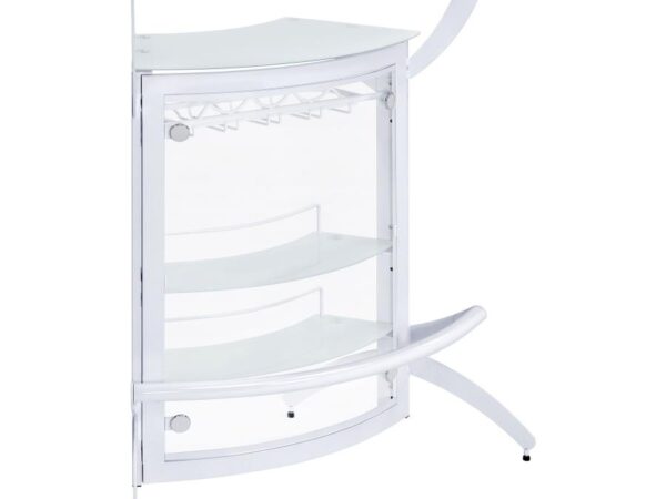 Dallas 2-shelf Curved Freestanding Home Bar Cabinet White