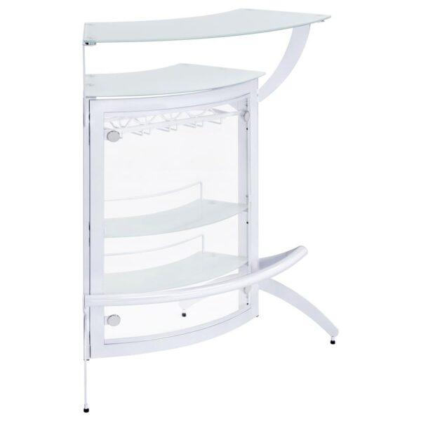 Dallas 2-shelf Curved Freestanding Home Bar Cabinet White