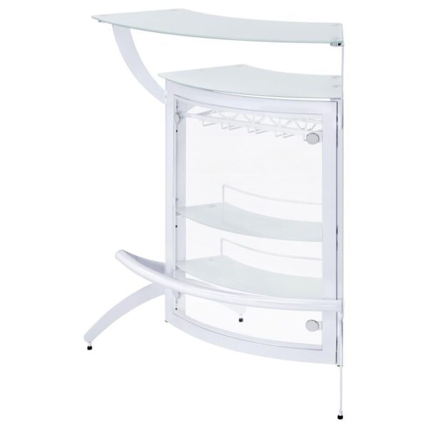 Dallas 2-shelf Curved Freestanding Home Bar Cabinet White