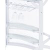 Dallas 2-shelf Curved Freestanding Home Bar Cabinet White