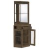 Alviso 1-drawer Corner Home Bar Wine Cabinet Rustic Oak