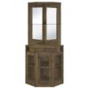 Alviso 1-drawer Corner Home Bar Wine Cabinet Rustic Oak