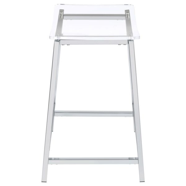 Jovani Acrylic Backless Counter Stool Chrome (Set of 2)