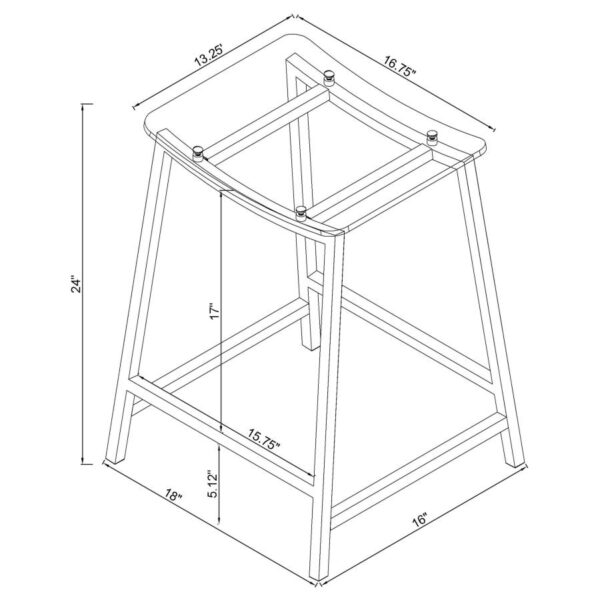 Jovani Acrylic Backless Counter Stool Chrome (Set of 2)