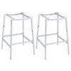 Jovani Acrylic Backless Bar Stool Chrome (Set of 2)