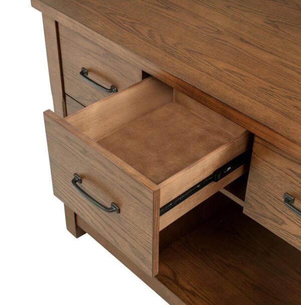 Mayfair 3-piece Kitchen Island with Extension Table Dark Oak