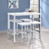 Natividad 5-piece Pub Height Bar Table Set White High Gloss
