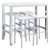 Natividad 5-piece Pub Height Bar Table Set White High Gloss