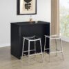 Topanga Engineered Wood Freestanding Home Bar Black