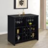 Topanga Engineered Wood Freestanding Home Bar Black