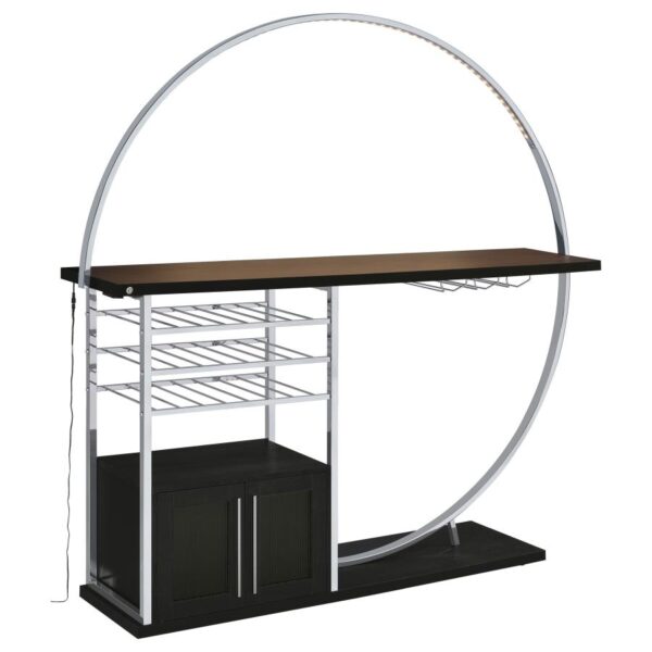 Risley 2-door Circular LED Wine Cabinet Dark Charcoal