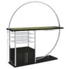Risley 2-door Circular LED Wine Cabinet Dark Charcoal