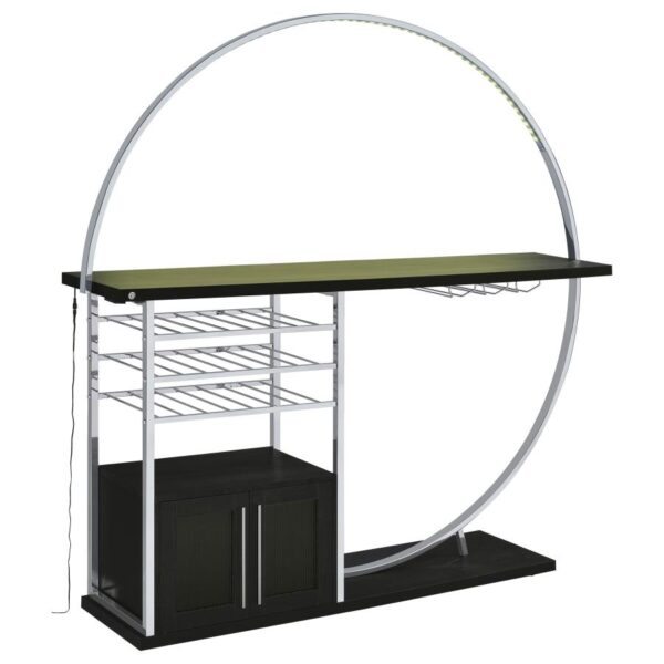 Risley 2-door Circular LED Wine Cabinet Dark Charcoal