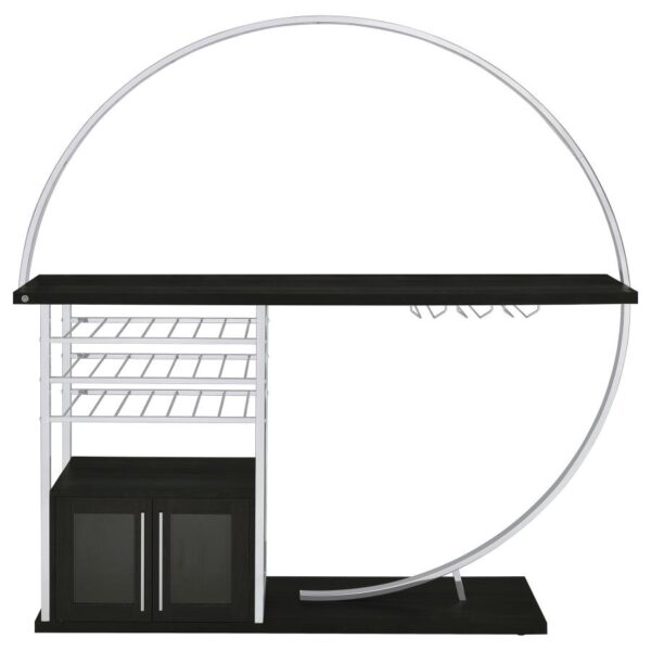 Risley 2-door Circular LED Wine Cabinet Dark Charcoal