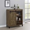 Arlington Sliding Door Home Bar Wine Cabinet Rustic Oak