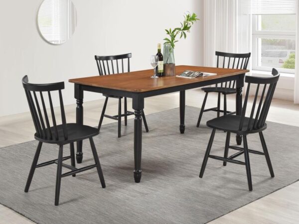 Hollyoak 5-piece Rectangular Dining Set Walnut and Black