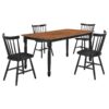 Hollyoak 5-piece Rectangular Dining Set Walnut and Black