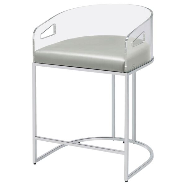Thermosolis Clear Acrylic Counter Chair Chrome (Set of 2)