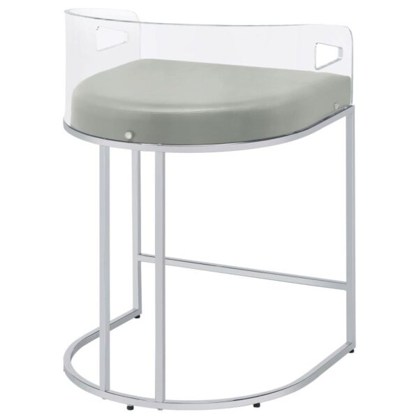 Thermosolis Clear Acrylic Counter Chair Chrome (Set of 2)