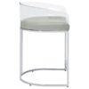 Thermosolis Clear Acrylic Counter Chair Chrome (Set of 2)