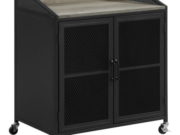 Arlette 2-door Mobile Home Bar Wine Cabinet Sandy Black