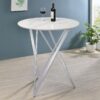Bexter Round 35-inch Faux Marble Bistro Bar Table Chrome