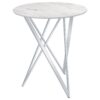 Bexter Round 35-inch Faux Marble Bistro Bar Table Chrome