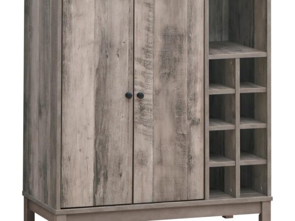 Cheyenne 2-door Home Bar Wine Cabinet Weathered Acacia